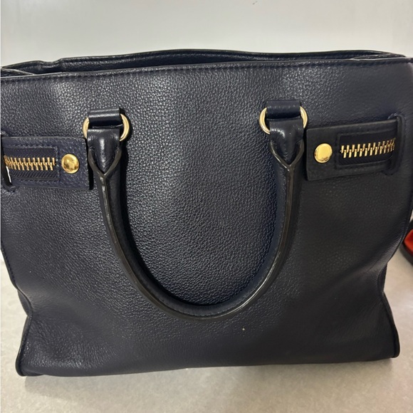 Rebecca Minkoff Geneva Grained Cowhide Dark Blue Leather Women's Bag - Picture 9 of 16